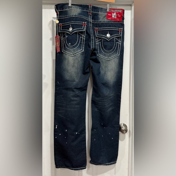 True Religion Dark Blue Distressed Jeans - Picture 12 of 12
